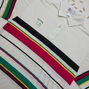 Vintage Ben Hogan Tour Polo Shirt Mens XL Baton Rouge Striped Golf